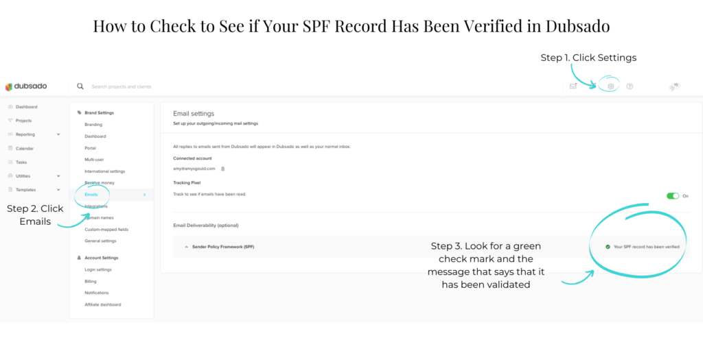 How to Check Your SPF Record in Dubsado and improve email deliverability