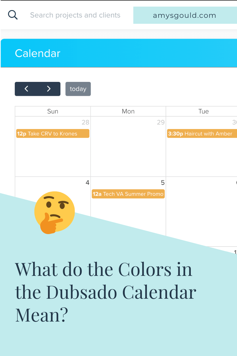 What do the colors in the Dubsado Calendar Mean