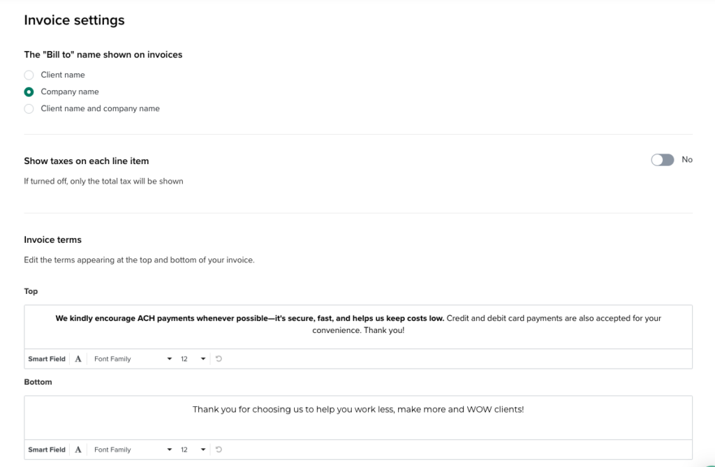 How to use Invoice Settings in Dubsado to customize invoices and create an awesome client experience.